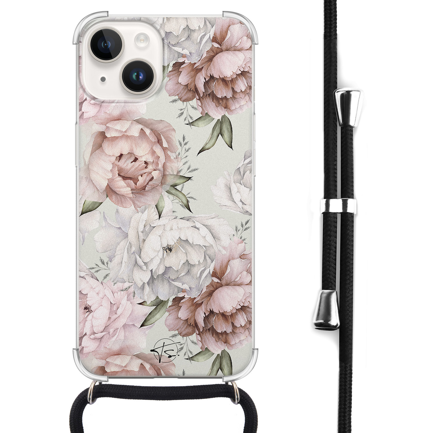 Telefoonhoesje Store iPhone 14 hoesje met koord - Classy flowers