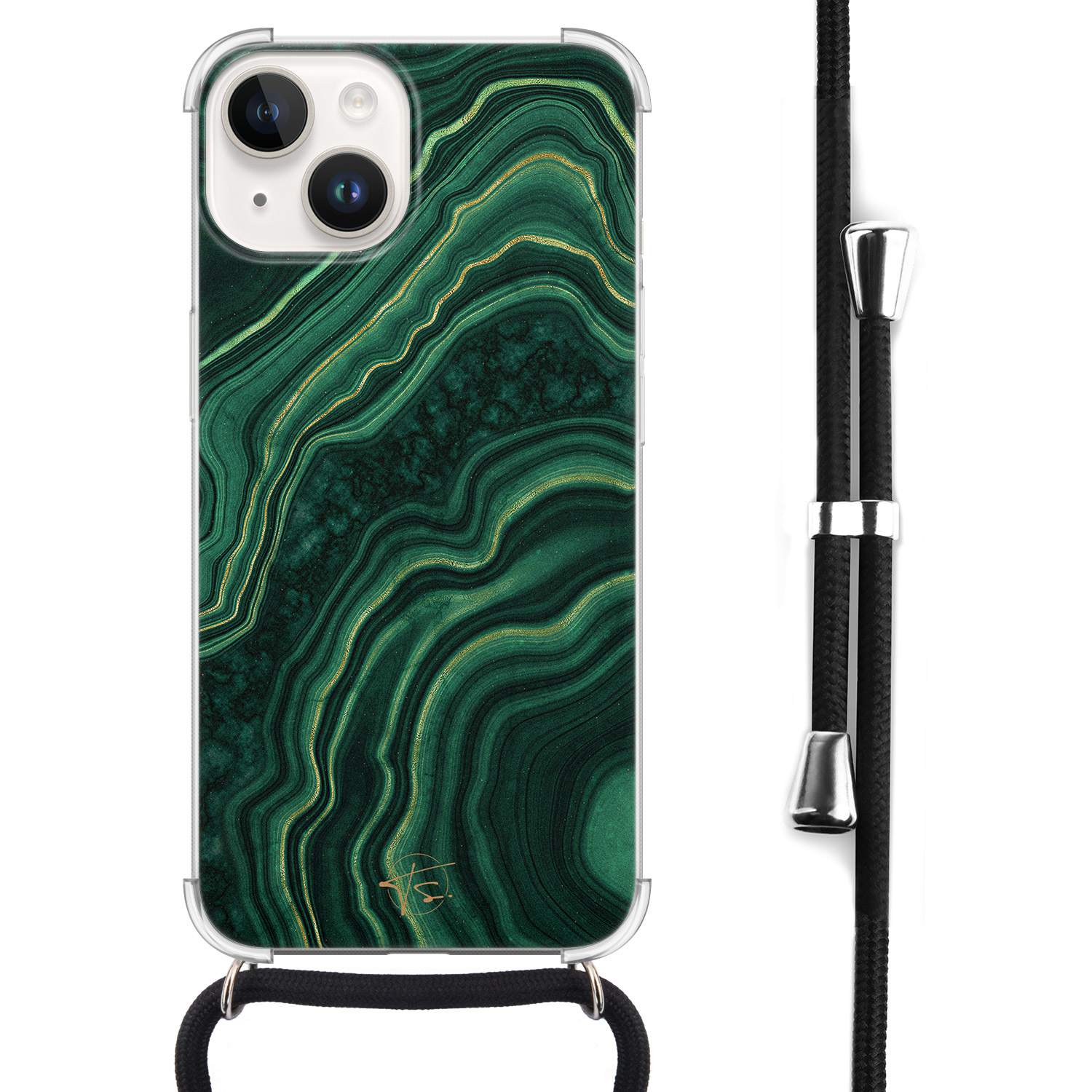Telefoonhoesje Store iPhone 14 hoesje met koord - Agate groen