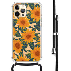 Telefoonhoesje Store iPhone 12 Pro Max hoesje met koord - Zonnebloemen