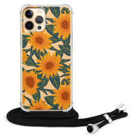 Telefoonhoesje Store iPhone 12 Pro Max hoesje met koord - Zonnebloemen