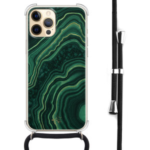 Telefoonhoesje Store iPhone 12 Pro Max hoesje met koord - Agate groen
