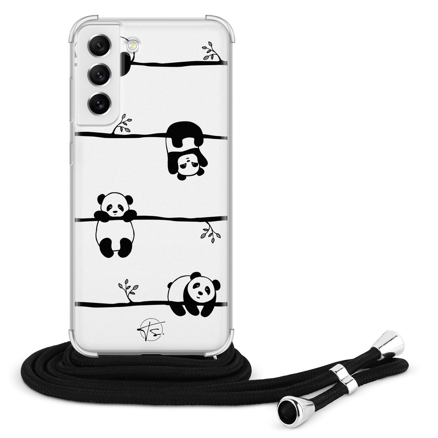 Telefoonhoesje Store Samsung Galaxy S21 FE hoesje met koord - Panda