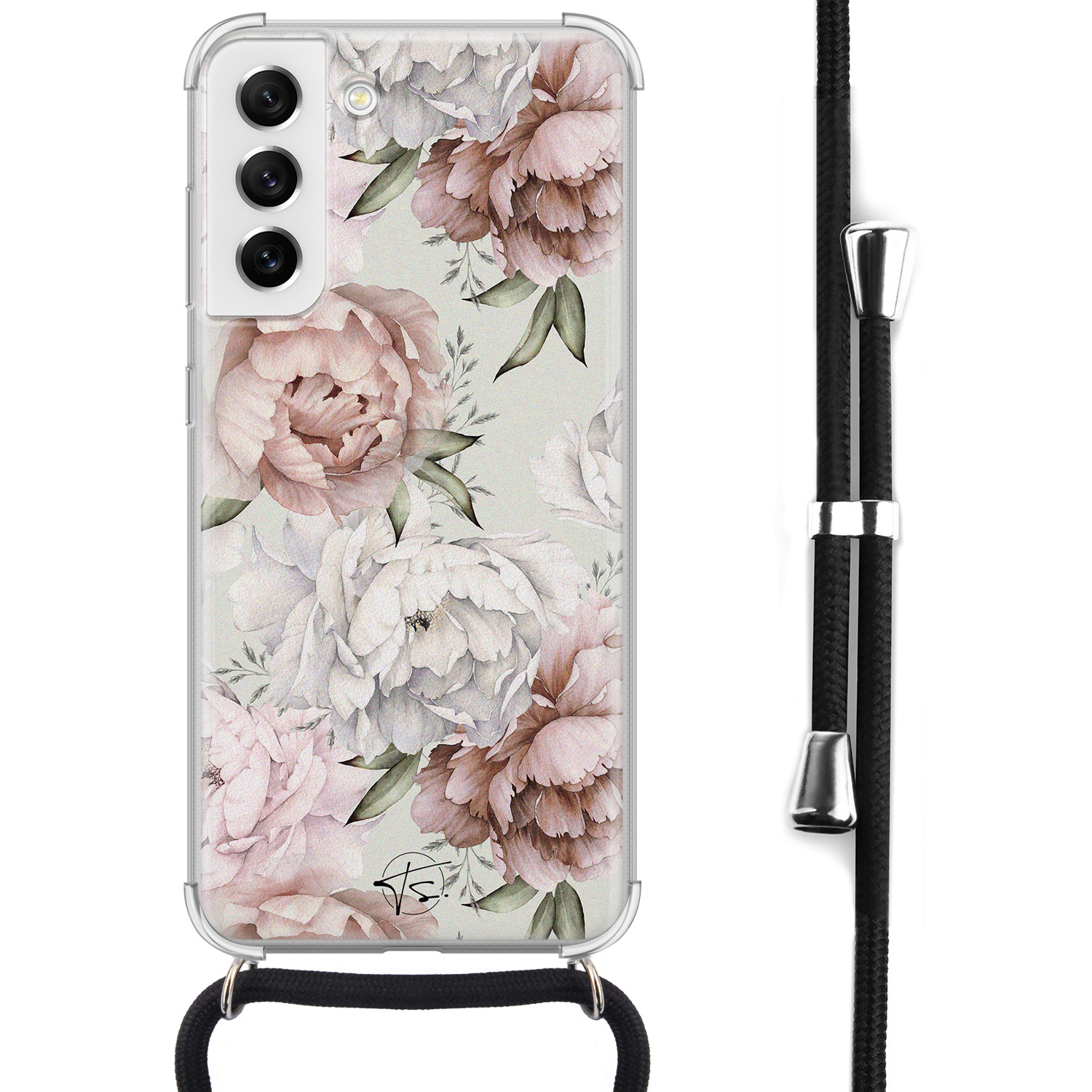 Telefoonhoesje Store Samsung Galaxy S21 FE hoesje met koord - Classy flowers