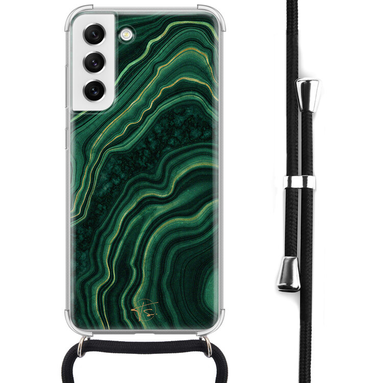 Telefoonhoesje Store Samsung Galaxy S21 FE hoesje met koord - Agate groen