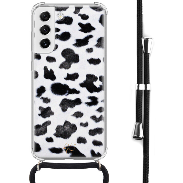 Telefoonhoesje Store Samsung Galaxy S21 FE hoesje met koord - Koeienprint