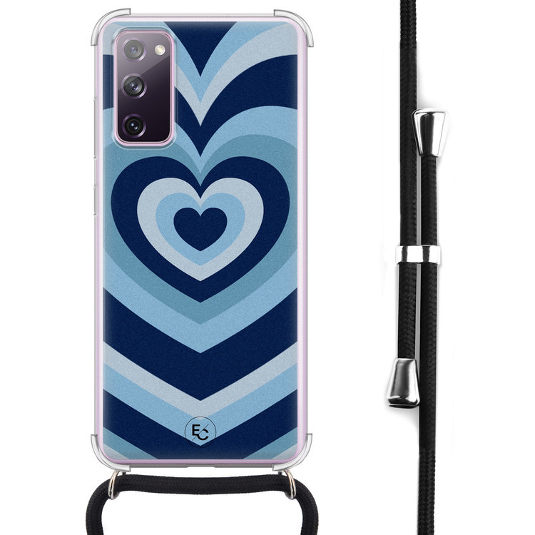 ELLECHIQ Samsung Galaxy S20 FE hoesje met koord - Hart blauw