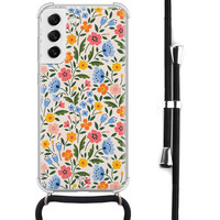 Telefoonhoesje Store Samsung Galaxy S21 FE hoesje met koord - Romantische bloemen