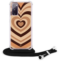 ELLECHIQ Samsung Galaxy S20 FE hoesje met koord - Hart bruin