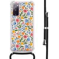 Telefoonhoesje Store Samsung Galaxy S20 FE hoesje met koord - Romantische bloemen