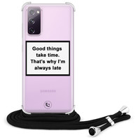 ELLECHIQ Samsung Galaxy S20 FE hoesje met koord - Good things take time