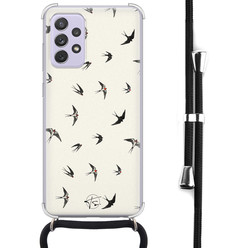 Telefoonhoesje Store Samsung Galaxy A52(s) hoesje met koord - Freedom birds
