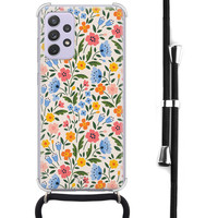 Telefoonhoesje Store Samsung Galaxy A52(s) hoesje met koord - Romantische bloemen