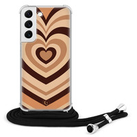 ELLECHIQ Samsung Galaxy S22 hoesje met koord - Hart bruin