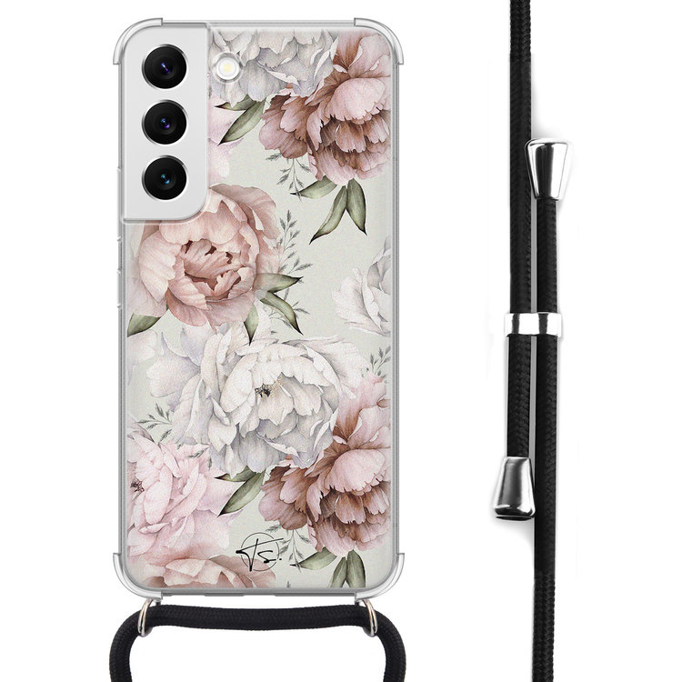 Telefoonhoesje Store Samsung Galaxy S22 hoesje met koord - Classy flowers