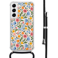 Telefoonhoesje Store Samsung Galaxy S22 hoesje met koord - Romantische bloemen