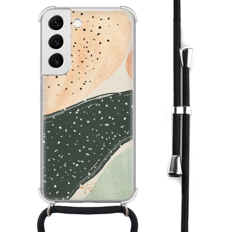 Telefoonhoesje Store Samsung Galaxy S22 hoesje met koord - Abstract peach