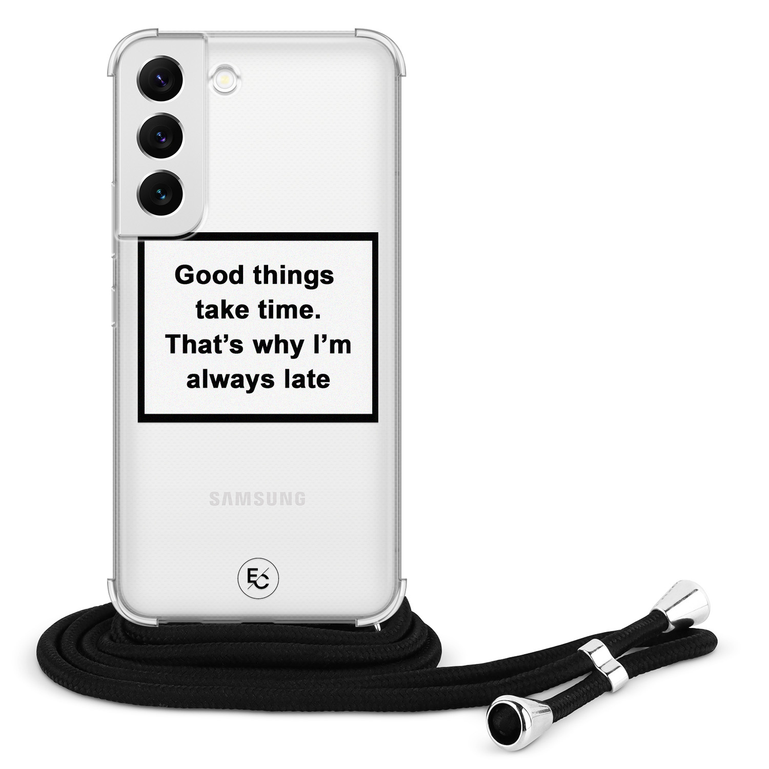 ELLECHIQ Samsung Galaxy S22 hoesje met koord - Good things take time