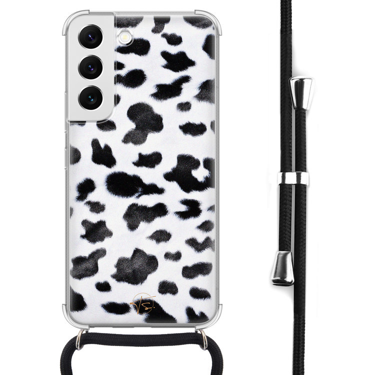 Telefoonhoesje Store Samsung Galaxy S22 hoesje met koord - Koeienprint