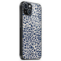 Telefoonhoesje Store iPhone 14 hoesje glas - Luipaard blauw