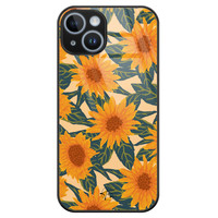 Telefoonhoesje Store iPhone 14 hoesje glas - Zonnebloemen