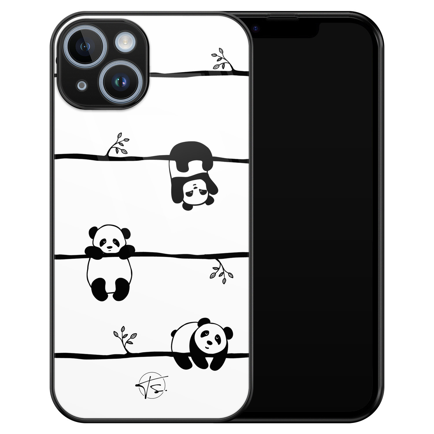 Telefoonhoesje Store iPhone 14 hoesje glas - Panda