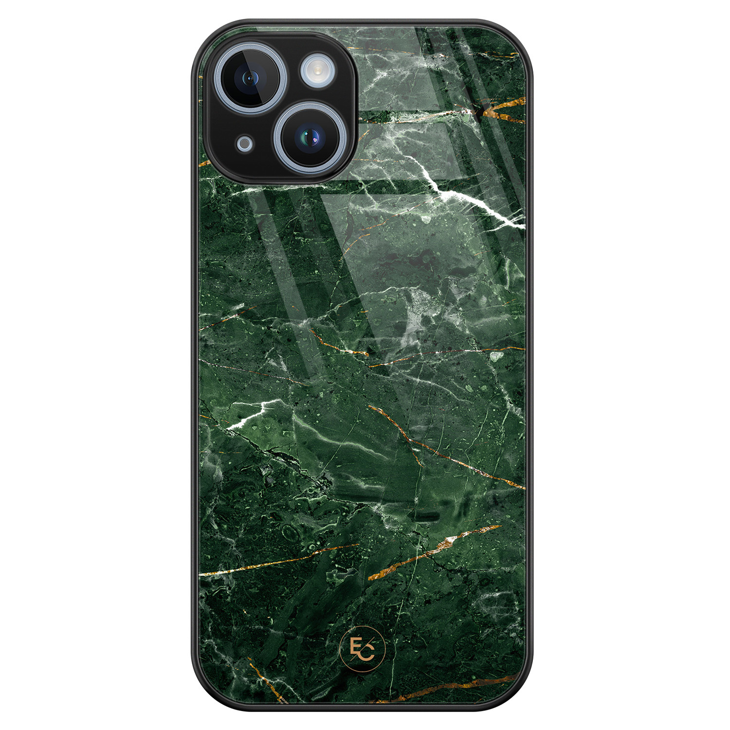 ELLECHIQ iPhone 14 hoesje glas - Marble jade green