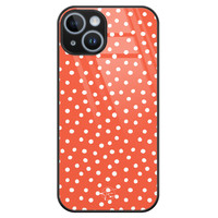 Telefoonhoesje Store iPhone 14 hoesje glas - Orange dots