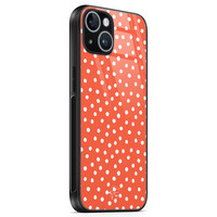 Telefoonhoesje Store iPhone 14 hoesje glas - Orange dots