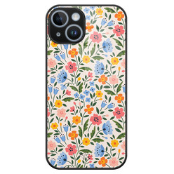 Telefoonhoesje Store iPhone 14 hoesje glas - Romantische bloemen