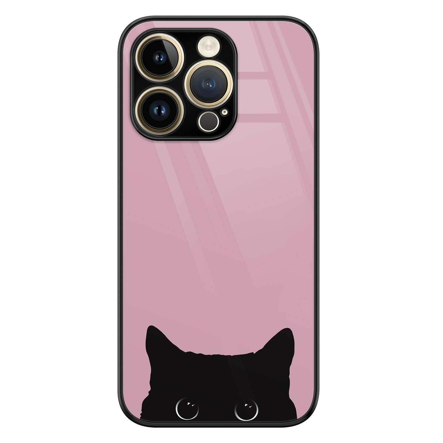 Telefoonhoesje Store iPhone 14 Pro hoesje glas - Zwarte kat