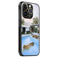 ELLECHIQ iPhone 14 Pro hoesje glas - Tiger pool