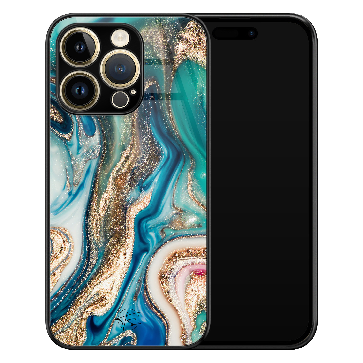 Telefoonhoesje Store iPhone 14 Pro hoesje glas - Magic marble