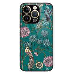 Telefoonhoesje Store iPhone 14 Pro hoesje glas - Bloomy birds