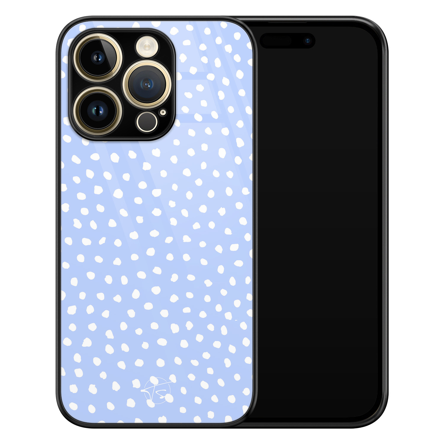 Telefoonhoesje Store iPhone 14 Pro hoesje glas - Purple dots
