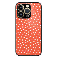 Telefoonhoesje Store iPhone 14 Pro hoesje glas - Orange dots