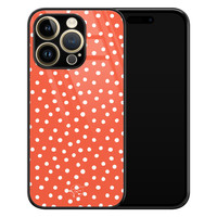 Telefoonhoesje Store iPhone 14 Pro hoesje glas - Orange dots