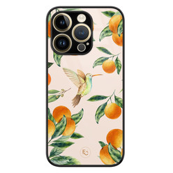 ELLECHIQ iPhone 14 Pro hoesje glas - Tropical Lemonade