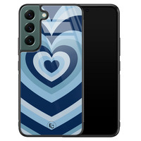 ELLECHIQ Samsung Galaxy S22 hoesje glas - Hart blauw