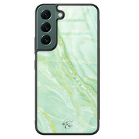 Telefoonhoesje Store Samsung Galaxy S22 hoesje glas - Marmer limegroen