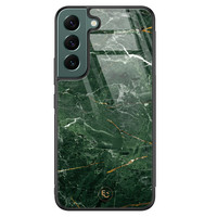ELLECHIQ Samsung Galaxy S22 hoesje glas - Marble jade green