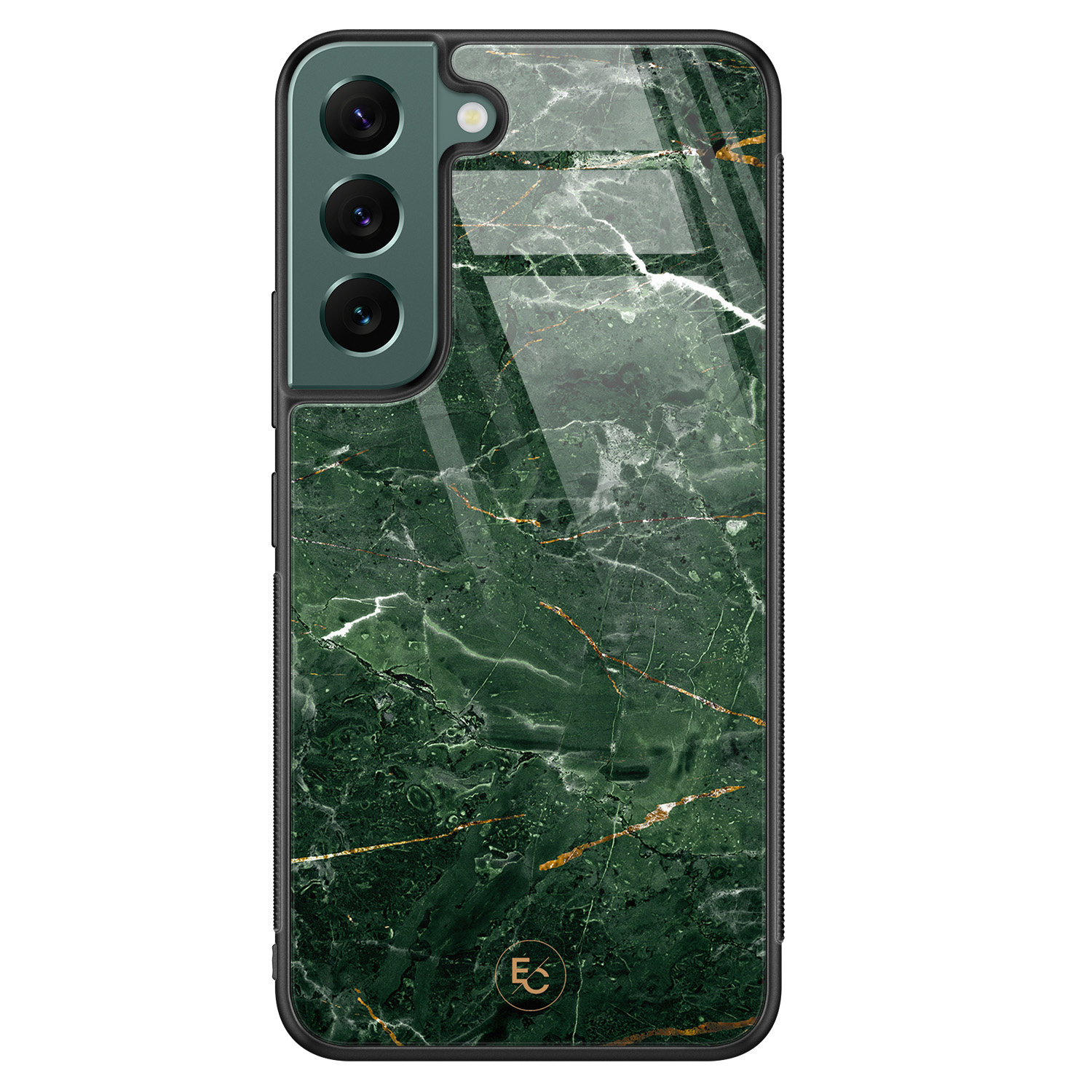 ELLECHIQ Samsung Galaxy S22 hoesje glas - Marble jade green