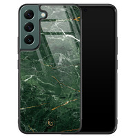 ELLECHIQ Samsung Galaxy S22 hoesje glas - Marble jade green