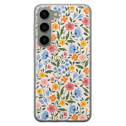 Telefoonhoesje Store Samsung Galaxy S23 siliconen hoesje - Romantische bloemen