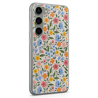 Telefoonhoesje Store Samsung Galaxy S23 siliconen hoesje - Romantische bloemen