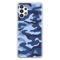 Telefoonhoesje Store Samsung Galaxy A13 4G siliconen hoesje - Camouflage blauw