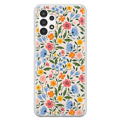 Telefoonhoesje Store Samsung Galaxy A13 4G siliconen hoesje - Romantische bloemen