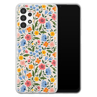 Telefoonhoesje Store Samsung Galaxy A13 4G siliconen hoesje - Romantische bloemen