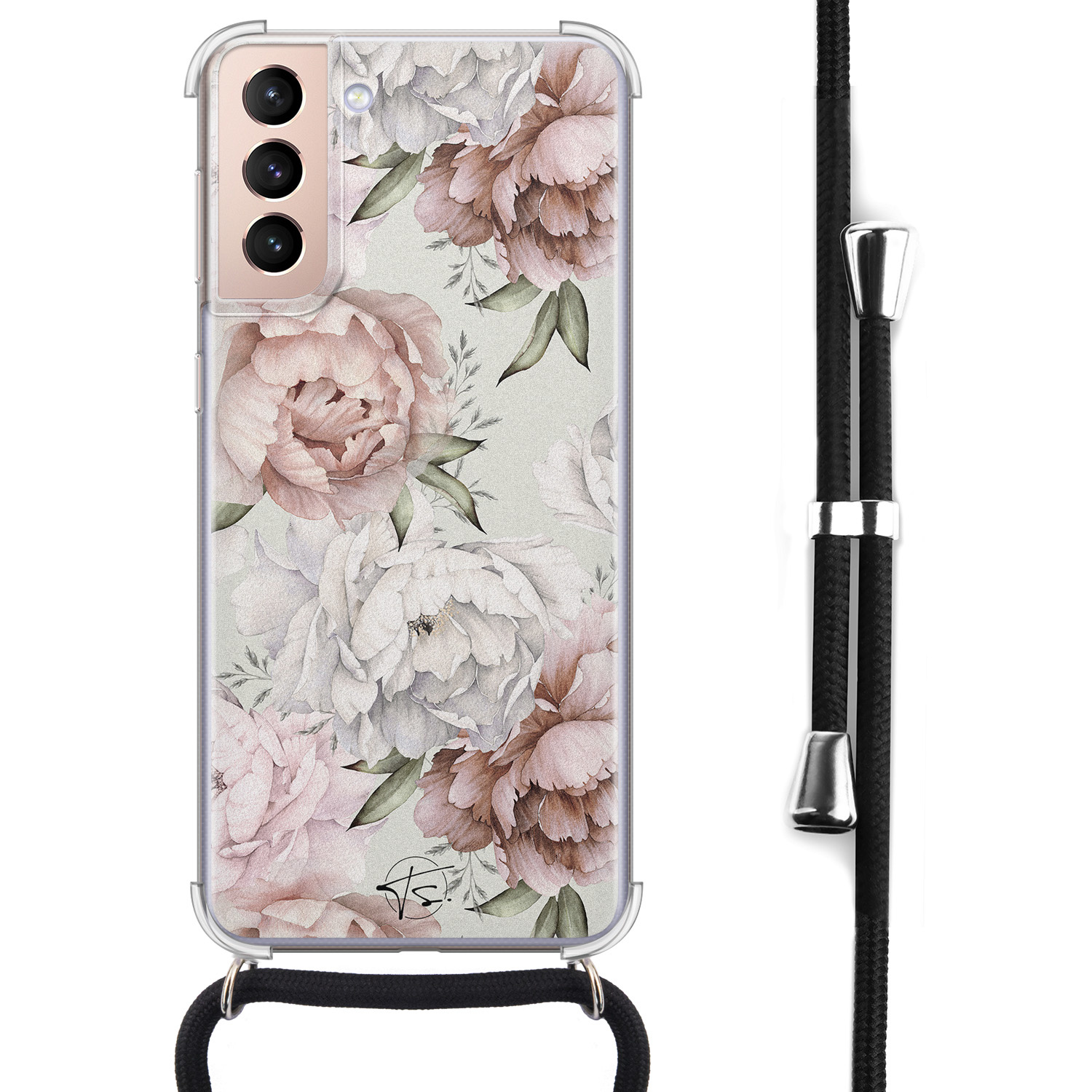 Telefoonhoesje Store Samsung Galaxy S21 hoesje met koord - Classy flowers