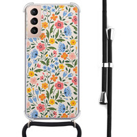 Telefoonhoesje Store Samsung Galaxy S21 hoesje met koord - Romantische bloemen