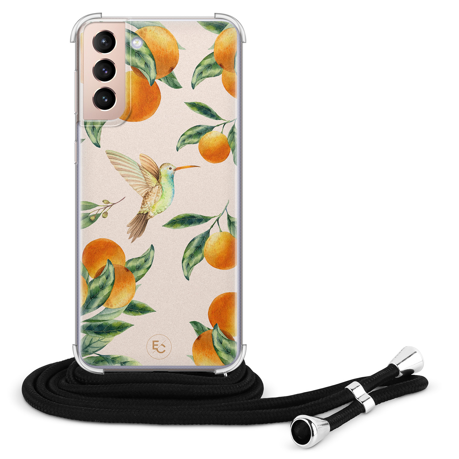 ELLECHIQ Samsung Galaxy S21 hoesje met koord - Tropical lemonade